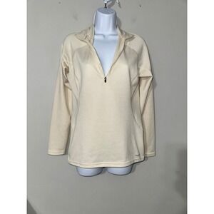 Patagonia Womens Capilene Thermal Weight 1/4 Zip Pullover Cream Size S‎